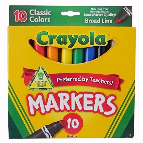 Crayola 10 Count Classic Broad Line Markers - 3 Pack for Art & School