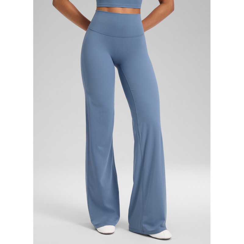 No Front Seam Wide Leg Yoga Pants for Women - Softretch Fabric, High Waist, 30 Inch Inseam