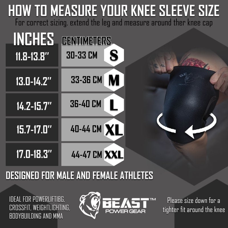 Neoprene Compression Knee Sleeves Support for Squats & Powerlifting – Unisex