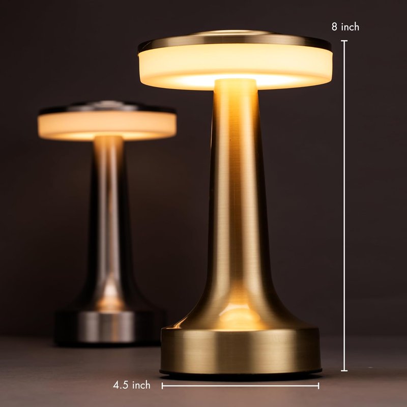 Rechargeable LED Table Lamp - Portable Cordless Nightstand Light with Touch Dimming