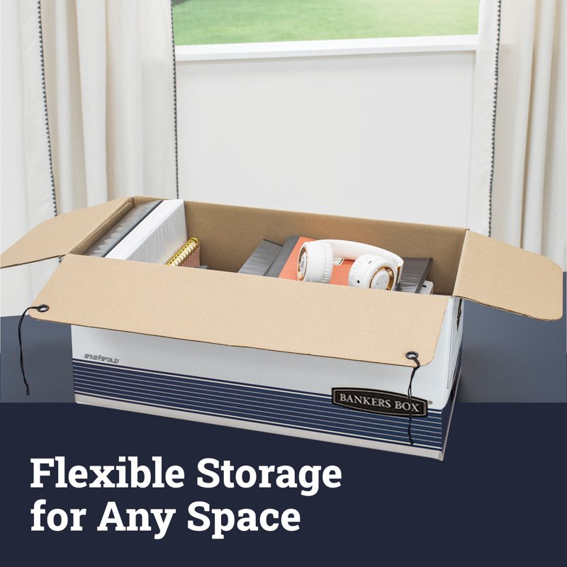 Heavy-Duty Storage File Boxes 12 Pack with Handles - Letter Size