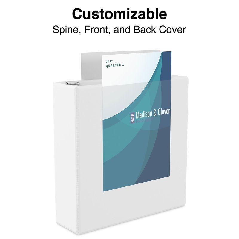 1.5-Inch White View Binders - Pack of 24, 275 Sheet Capacity, Custom Labels