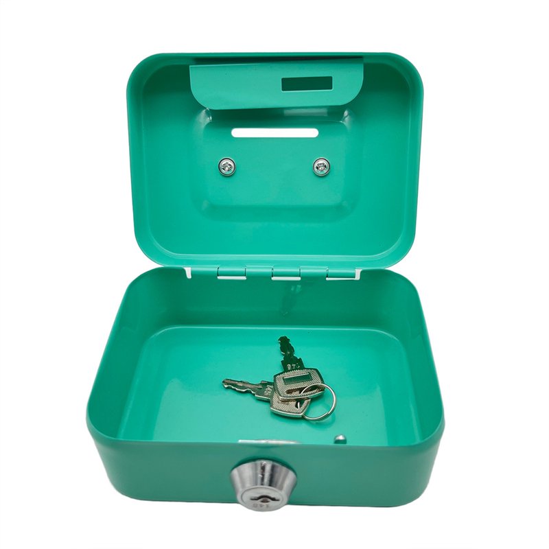 Portable Fireproof Metal Safe Box with Key Lock for Documents & Valuables