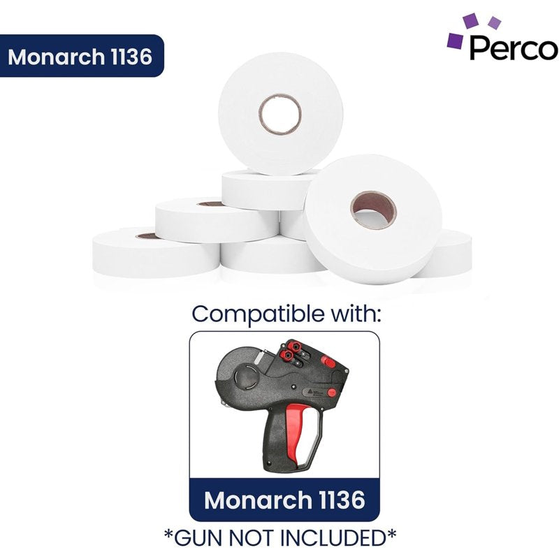 Price Label Set for Monarch 1136 - White Labels, 112,000 Count, Bulk Pack