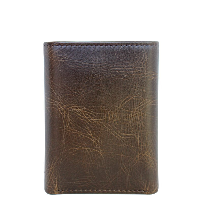 Men's Genuine Leather Trifold Wallet with RFID Protection - Multiple Colors