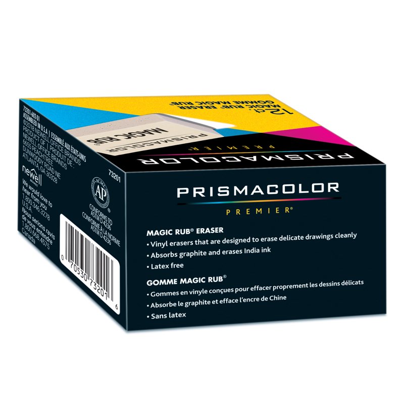 Vinyl Erasers 12 Pack for Artists and Students - Soft, Clean Erasing