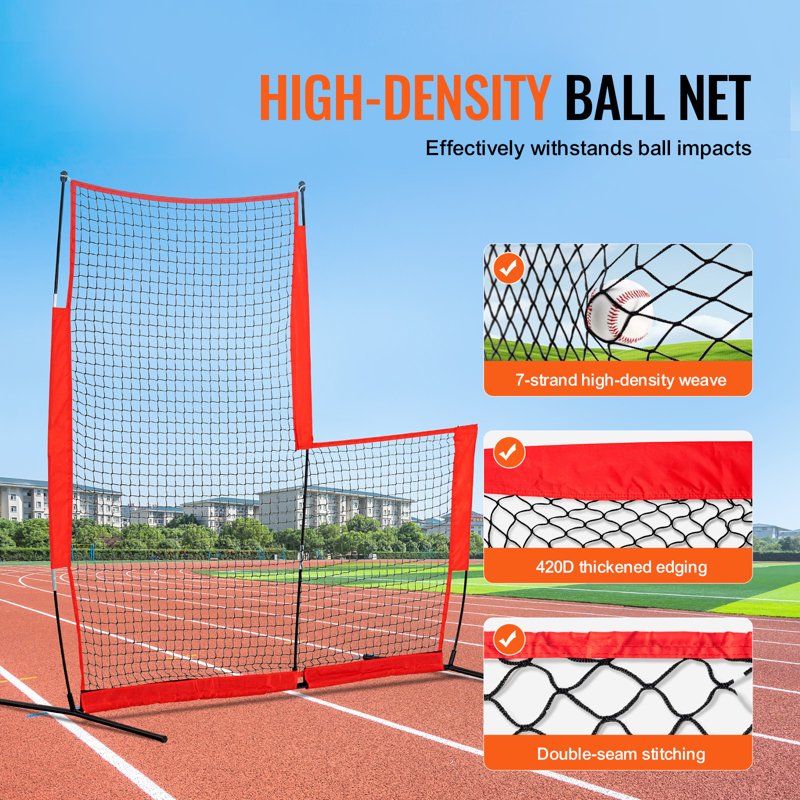 7x7ft Baseball Pitching Net for Batting Cage and Training - Durable & Portable