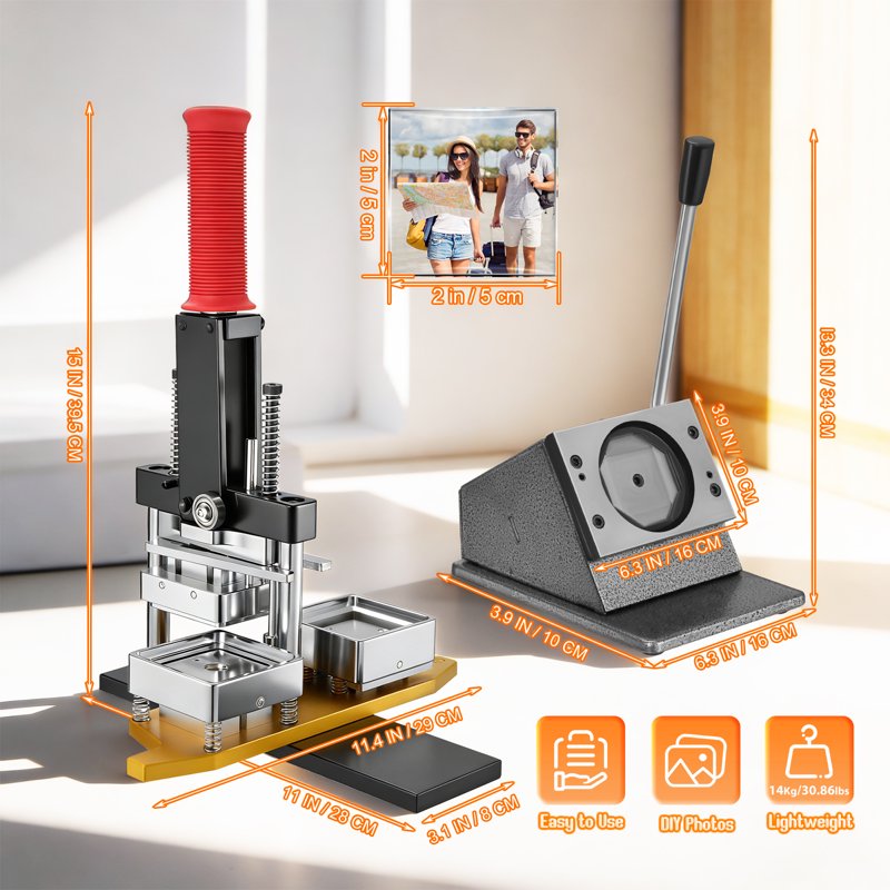 DIY Square Fridge Magnet Maker Kit with 200 Supplies - 2x2 Inch Photo Magnets