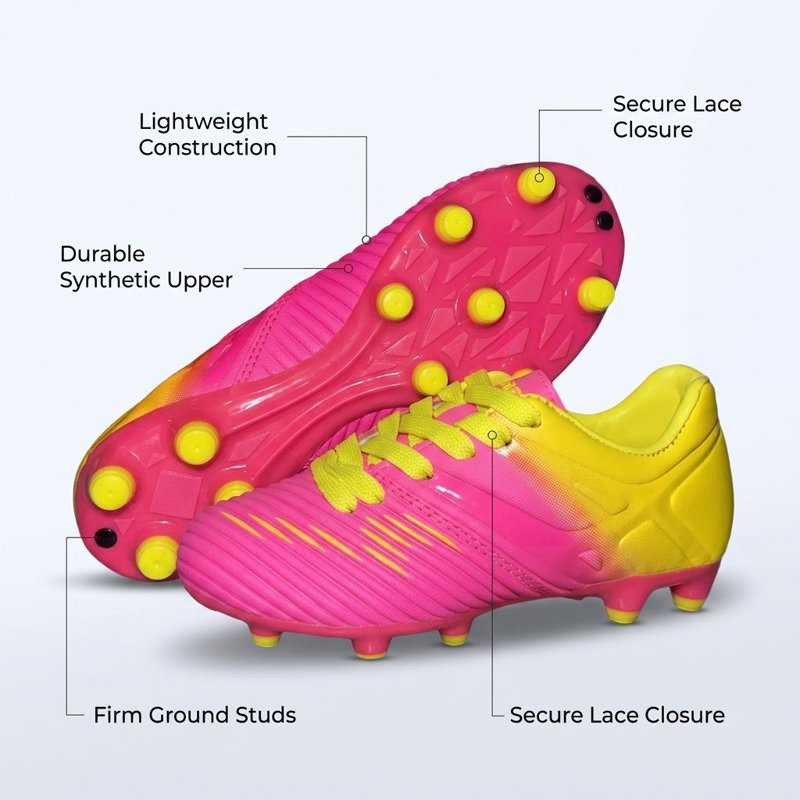 Vizari Liga Firm Ground Kids Soccer Cleats - Pink, Size 3