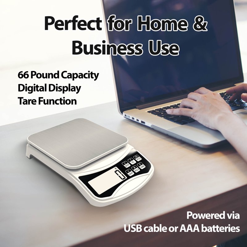 Digital Postal Scale 66 lb Capacity with LCD Display for Small Business