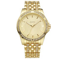 Men's Gold Tone Crystal Bracelet Watch - 42mm Elegant Timepiece