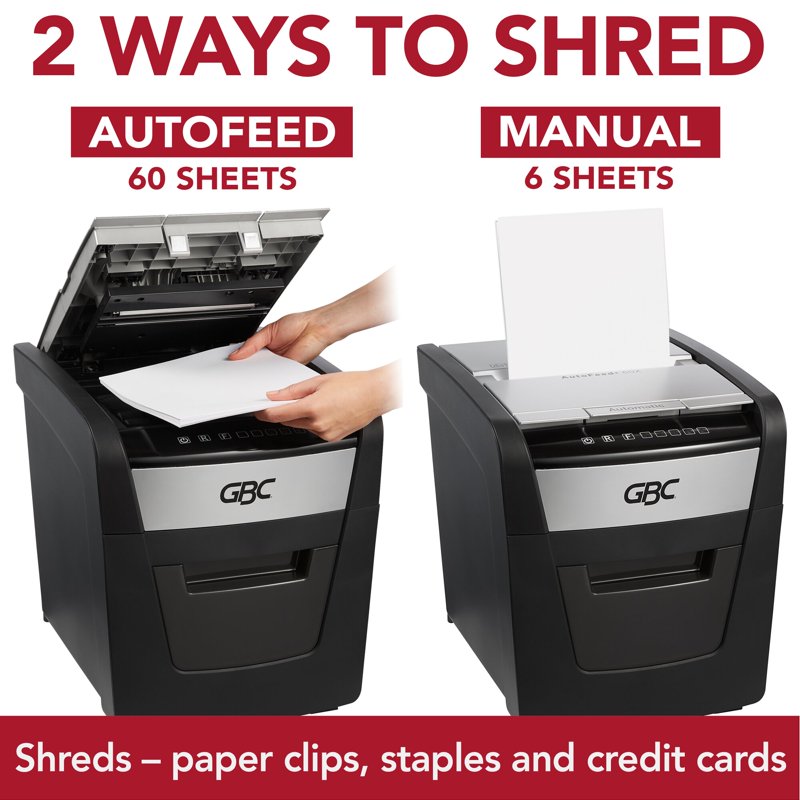 Automatic Cross-Cut Paper Shredder 60 Sheets Home Office Security