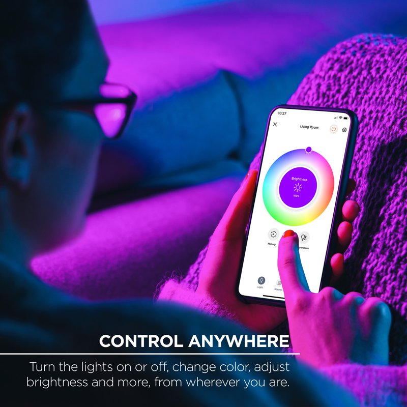 16ft Wi-Fi RGB LED Strip Lights - Dimmable, Weatherproof Smart Lighting Kit