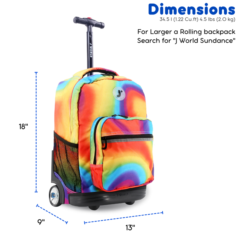 Unisex Rolling Backpack for School & Travel - 18-Inch Capacity