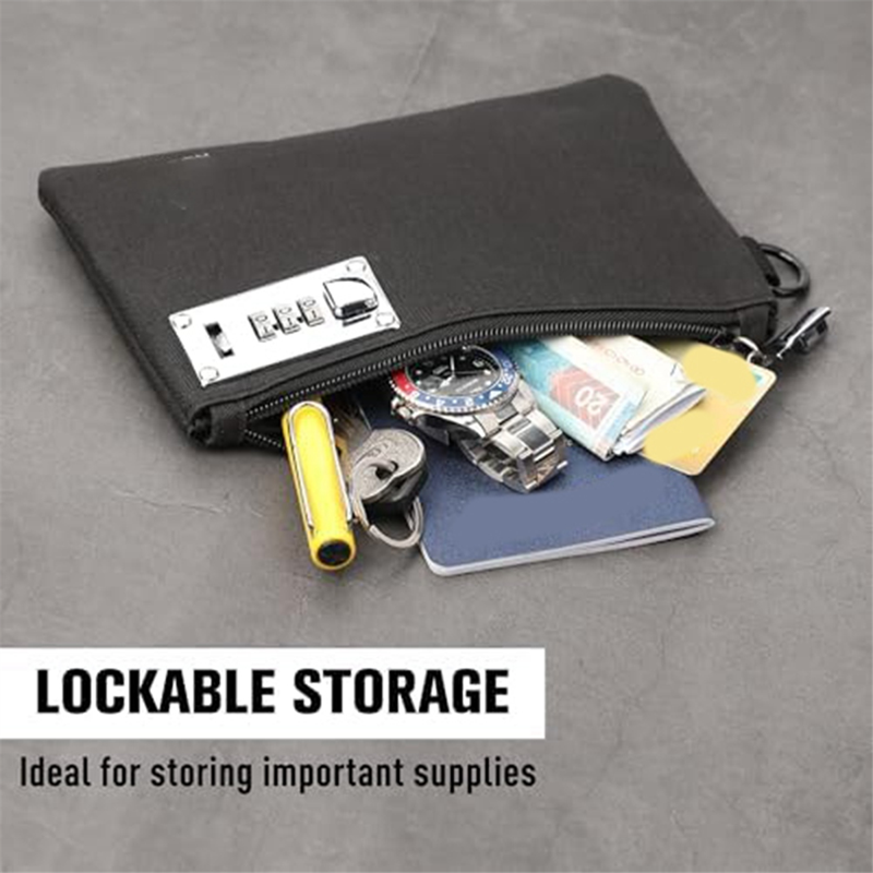 Lockable Nylon Money Bags 2 Pack - Secure Cash, Jewelry & Passport Storage