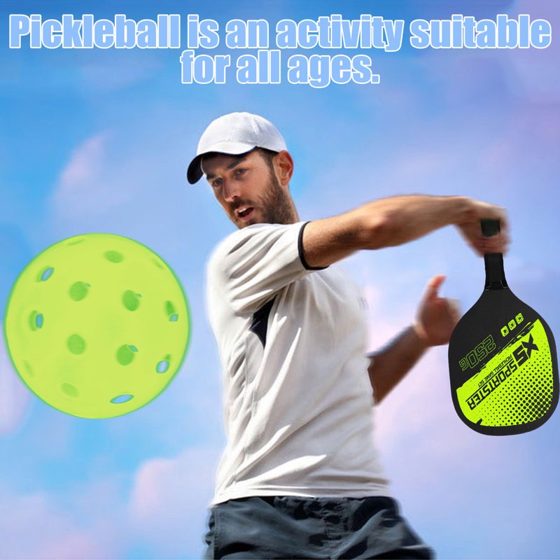 Pickleball Paddle Set — 2 Rackets and 4 Balls with Storage Bag