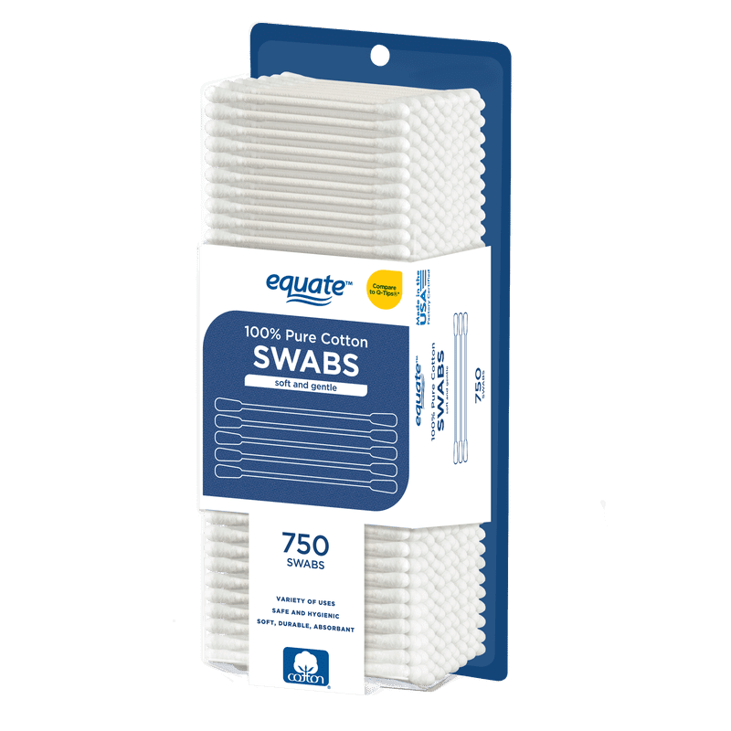 Bulk Cotton Swabs - 750 Count Soft & Gentle Cotton Tips for Personal Care