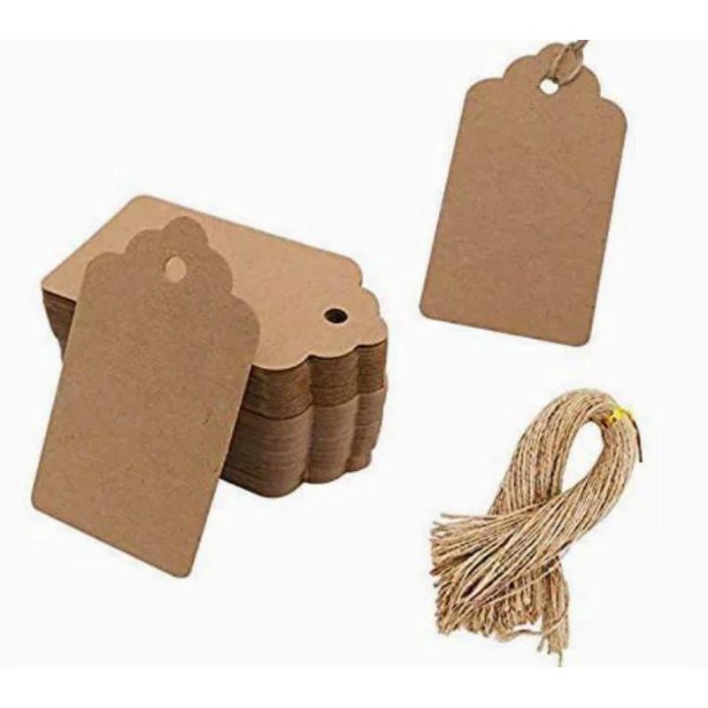 100pcs Kraft Paper Gift Tags with String - Rustic Wedding & Holiday Labels