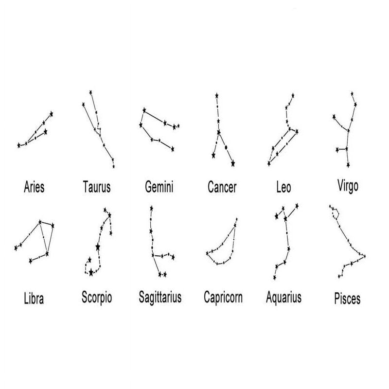 Zodiac Constellation Pendant Necklace - Stainless Steel Star Sign Jewelry for Women