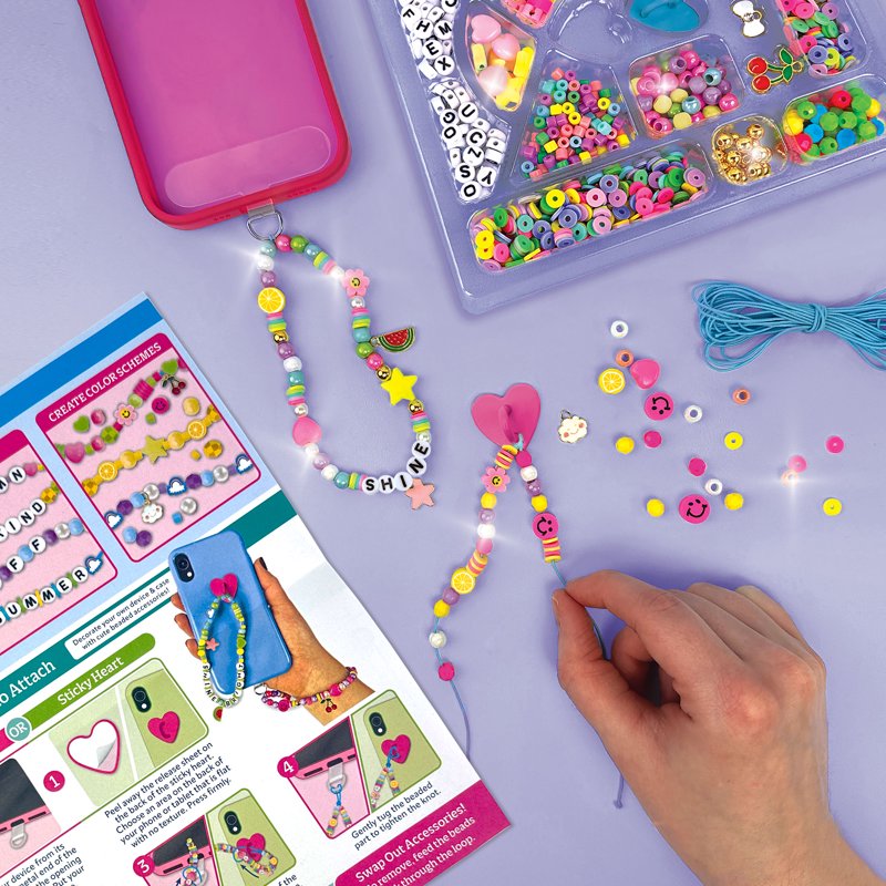 Beaded DIY Phone Charm Kit for Personalized Tech Accessories