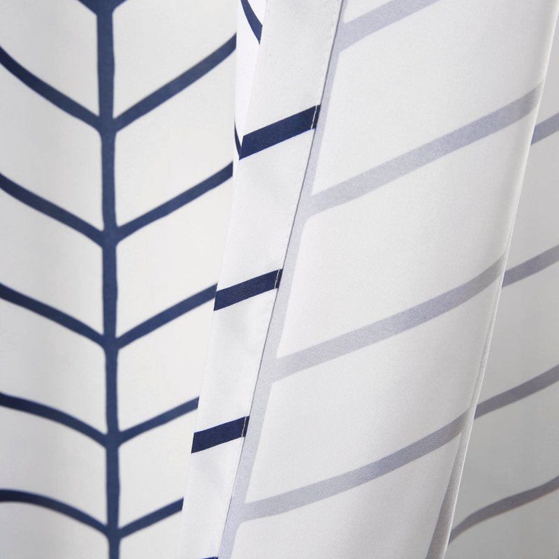 Grey Chevron Geo Window Curtain Panels Set - Modern Light Filtering Drapes, 52x84 Inches, Pair