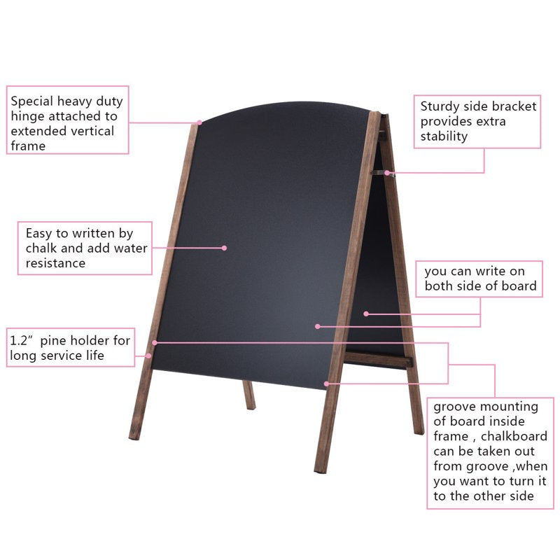 Wood A-Frame Chalkboard Sign Menu Board Sidewalk Wedding Signage