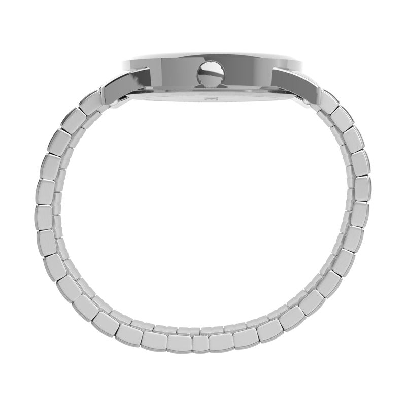Casual Men's Watch with Silver/White Dial and Tapered Expansion Band - 38mm