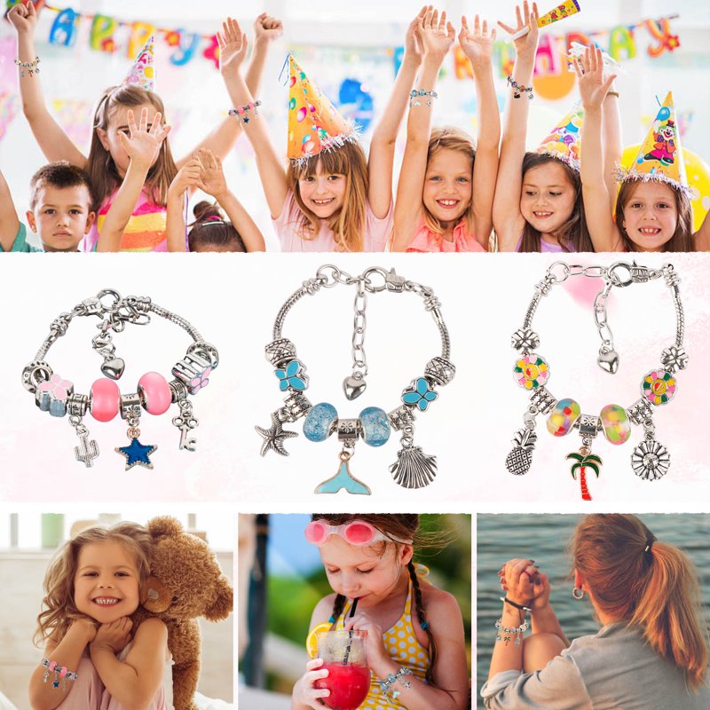 Kids Jewelry Making Kit with Charms and Chains - DIY Bracelets & Necklaces Set for Girls Ages 6-12
