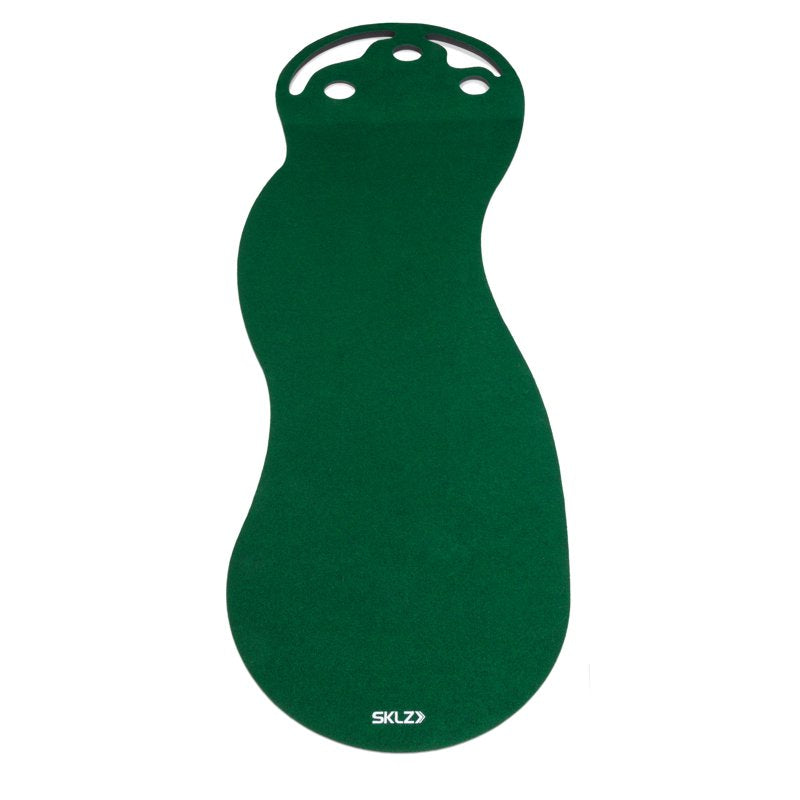 Indoor Putting Green Mat - 3x9 Ft Golf Practice Surface with 3 Holes & Bunkers