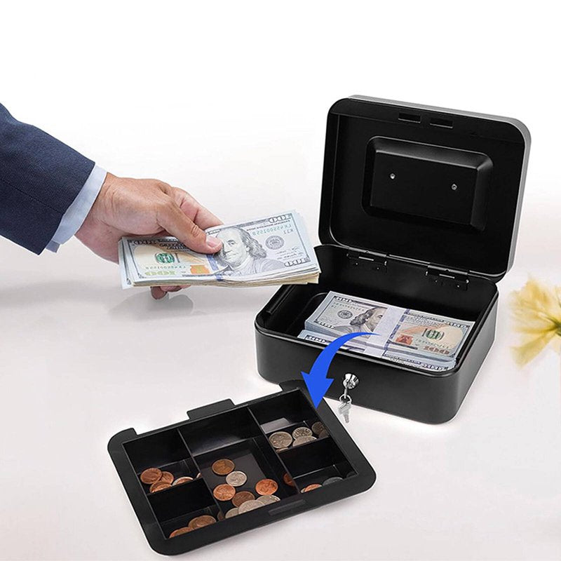 Portable Lock Box with Handle - Compact Safe for Home Office Travel