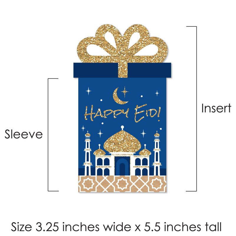Ramadan Eid Mubarak Gift Card & Money Holder Set - 8 Pack
