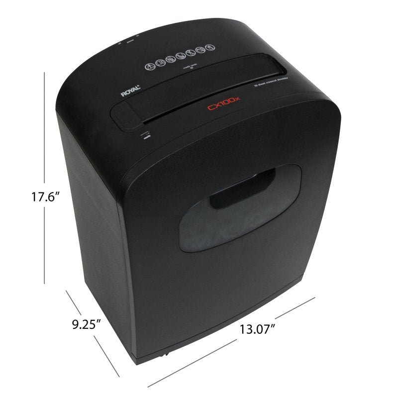 10-Sheet Crosscut Paper Shredder with Credit Card Cutter, 1/8" x 1.5" Particles