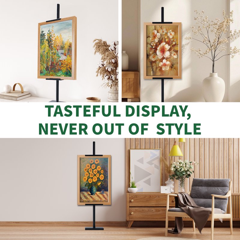 Adjustable Tabletop Easel Stand for Frames, Art, Signs Up to 28 Inches - Black & Gold