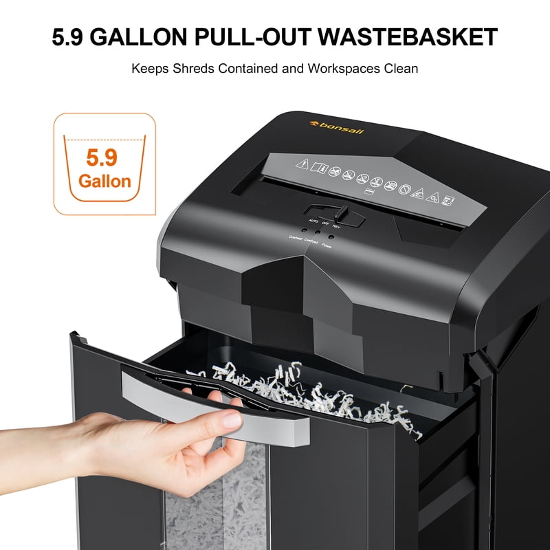 18-Sheet Cross Cut Paper Shredder for Home Office with Wastebasket and Safety Features