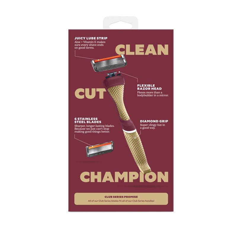 College Shaving Kit with Razor Handle & 6-Blade Refills - Multiple Colors