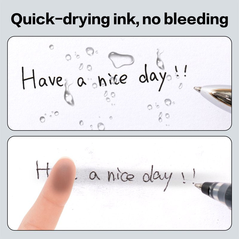 Deli Gel Pens 36 Pack, Black Ink, 0.7 mm Fine Point – Fast Dry, Refillable