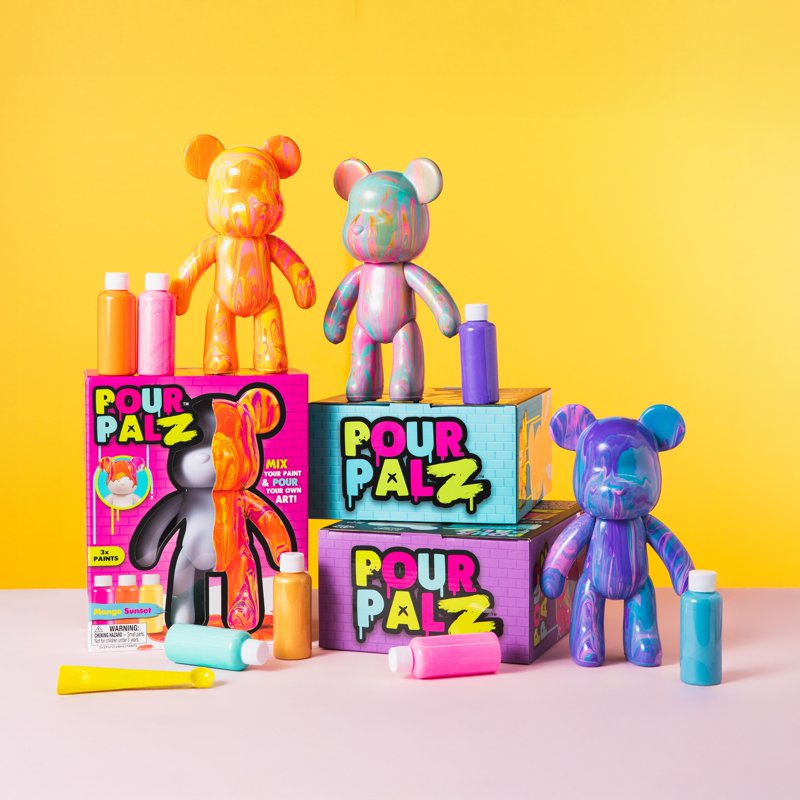 DIY Paint Pour & Craft Kit for Kids & Adults - 9-Inch Bear Figure