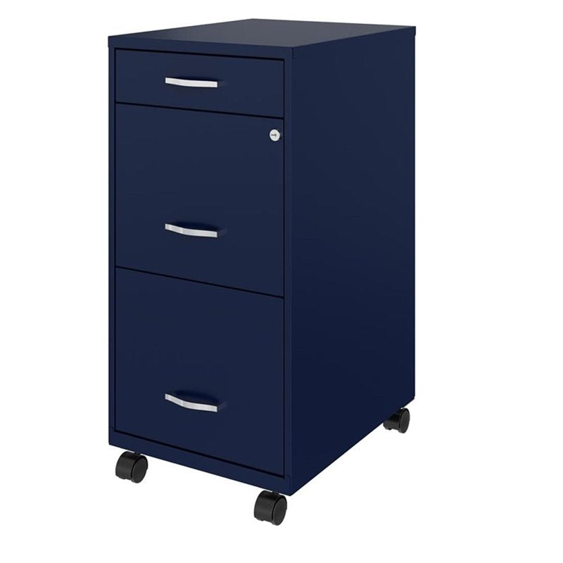 Modern Metal Filing Cabinet with 3 Drawers - Pre-Assembled, Multiple Colors