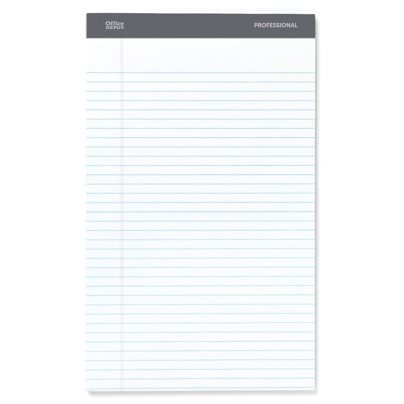 Legal Pad Notebook - 8.5 x 14 Inches, 50 Sheets, White, Perforated, Heavyweight Paper