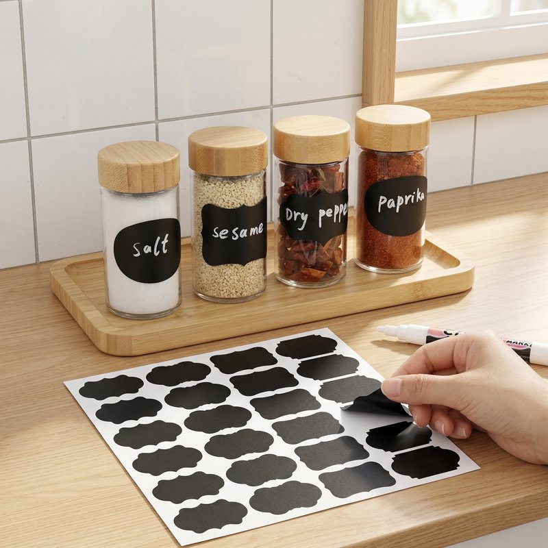 Waterproof PVC Chalk Label Stickers for Kitchen Pantry & Classroom Organization - 480 pcs
