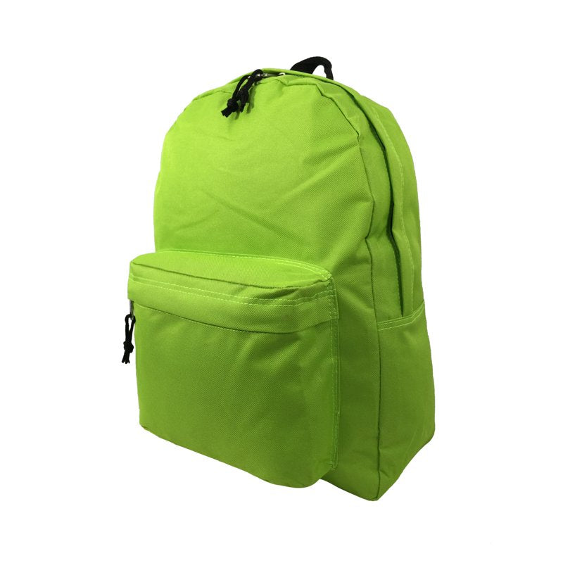 Unisex 16-Inch School Backpack Fluorescent Green Polyester Durable & Spacious