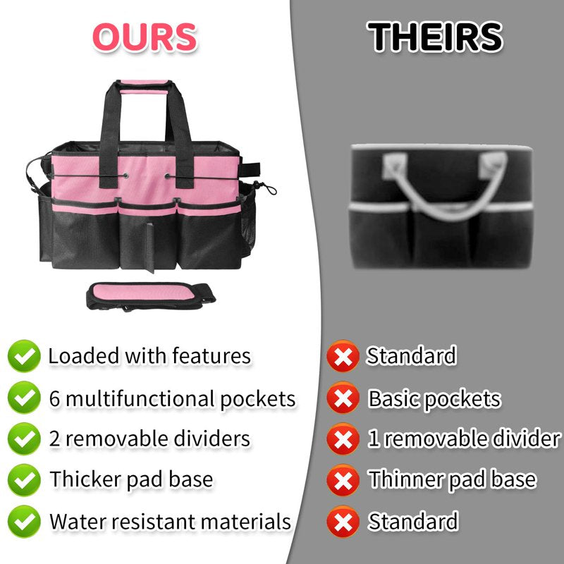 Wearable Cleaning Caddy Bag with Shoulder Straps for Organizing Supplies