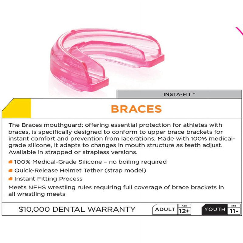 Sports Mouthguard for Braces with Strap - Full Upper Teeth Protection