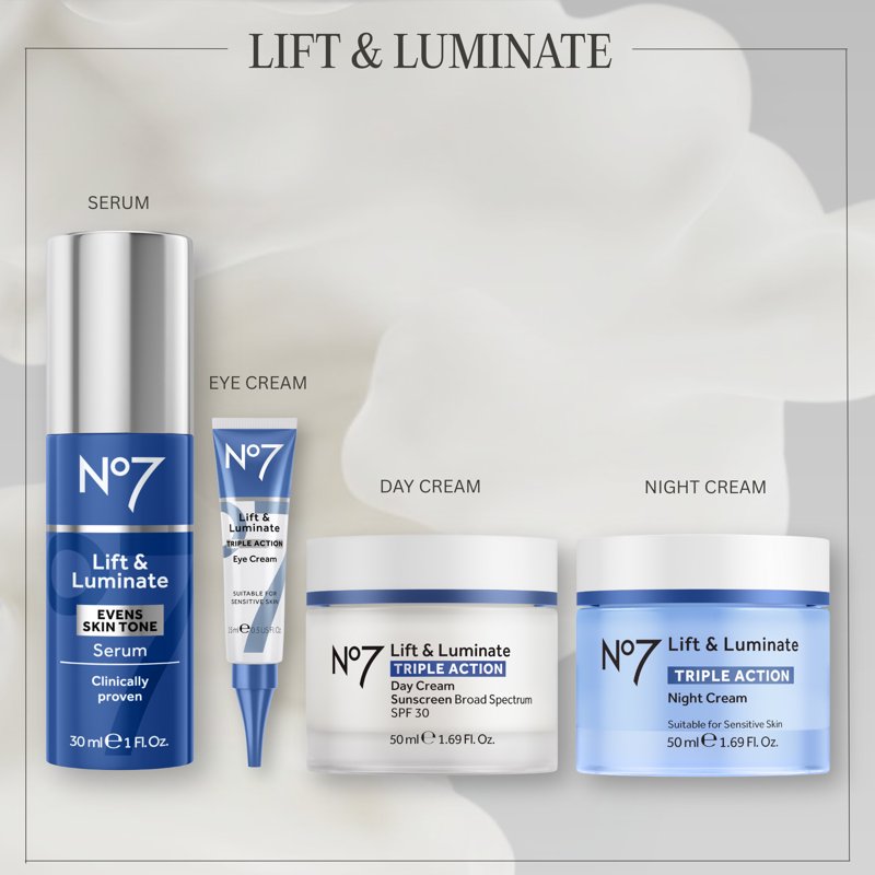 No7 Lift & Luminate Night Cream - Anti-Aging Moisturizer for Radiant Skin