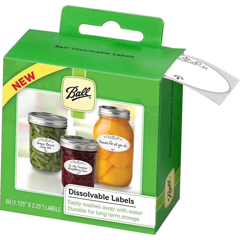 Dissolvable Canning Labels - Water-Soluble Jar Labels, 180-Pack