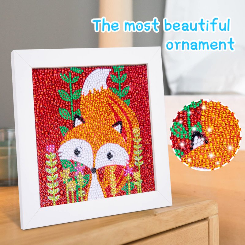 Kids Diamond Painting Kit for 6-12 Year Olds - Art Craft Set with Wooden Frame