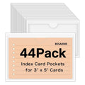 44-Pack 3x5 Inch Clear Adhesive Label Holders for Storage Bins & Shelves