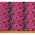 Valentine's Day Tossed Hearts Cotton Fabric by the Yard - Pink Red White on Black Love Print