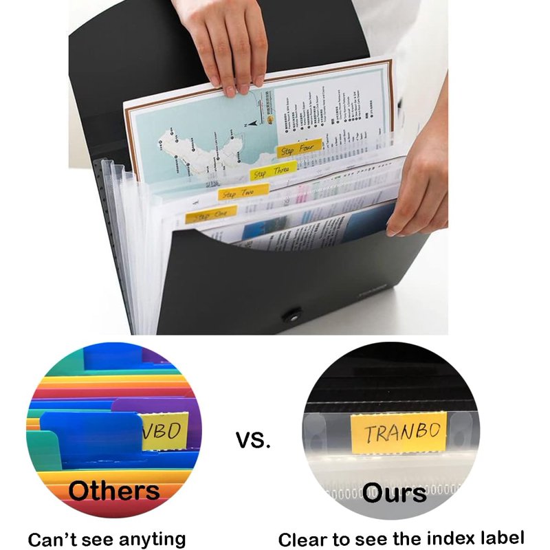 7-Pocket Accordion File Organizer Pack of 4, Letter & A4 Document Folders