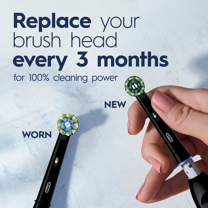 Electric Toothbrush Set with Replacement Heads – Multi Pack, Black for Adults & Kids 3+
